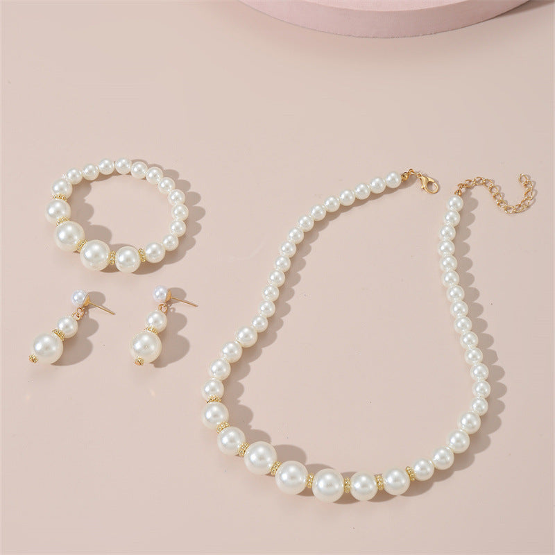 Children's Clavicle Necklace Earring Bracelet Suit