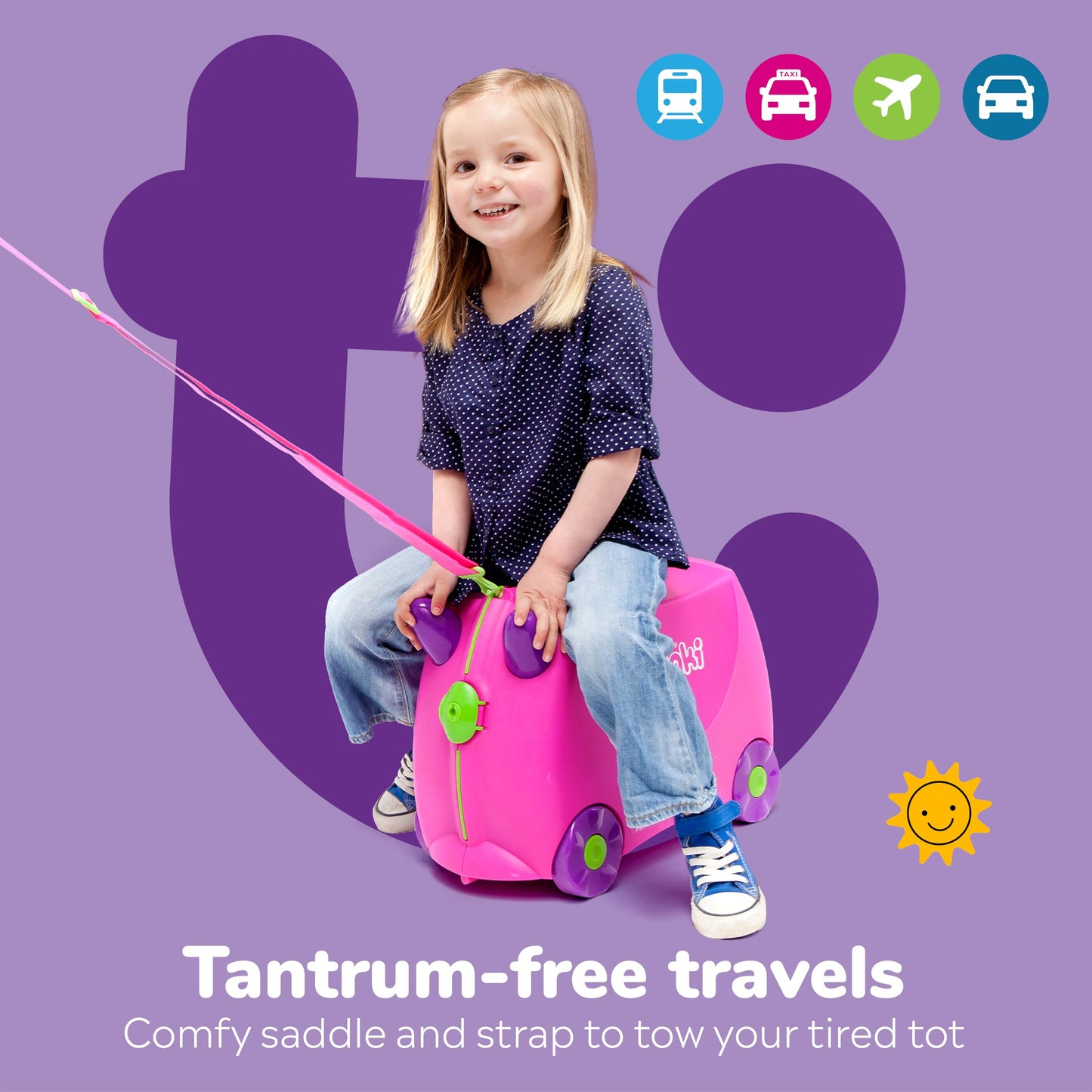 Trunki Children’s Ride-On Suitcase and Kid's Hand Luggage | Ideal 3 Year Old Girl Gift : Trixie (Pink)