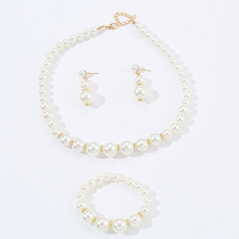 Children's Clavicle Necklace Earring Bracelet Suit