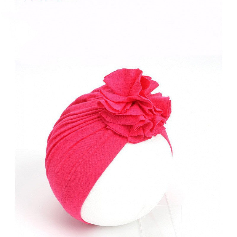 Kids Flower Hat Newborn Baby Indian Turban Cap Girl Headwear