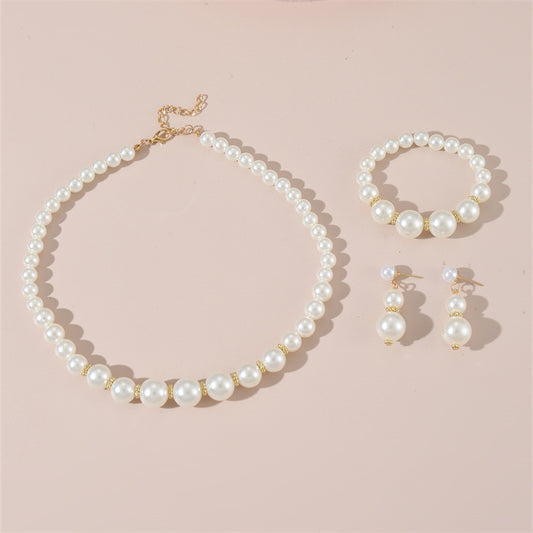 Children's Clavicle Necklace Earring Bracelet Suit