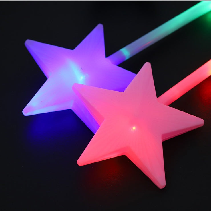 Children Illuminated Toys Five-pointed Star Stick Stars Magic Bar Kids Girl Fairy Star Rod Toy Gifts -17 AN88