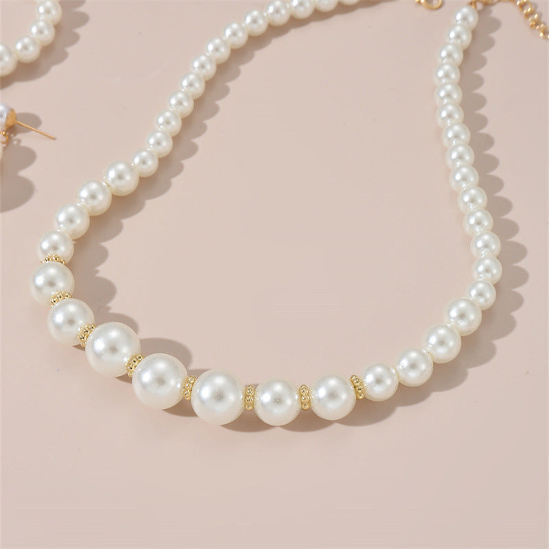 Children's Clavicle Necklace Earring Bracelet Suit